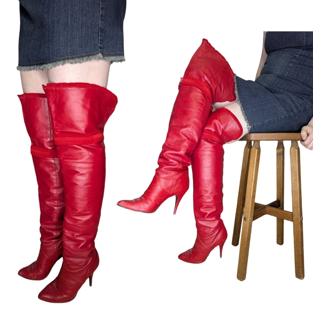 Red Over the Knee Boots